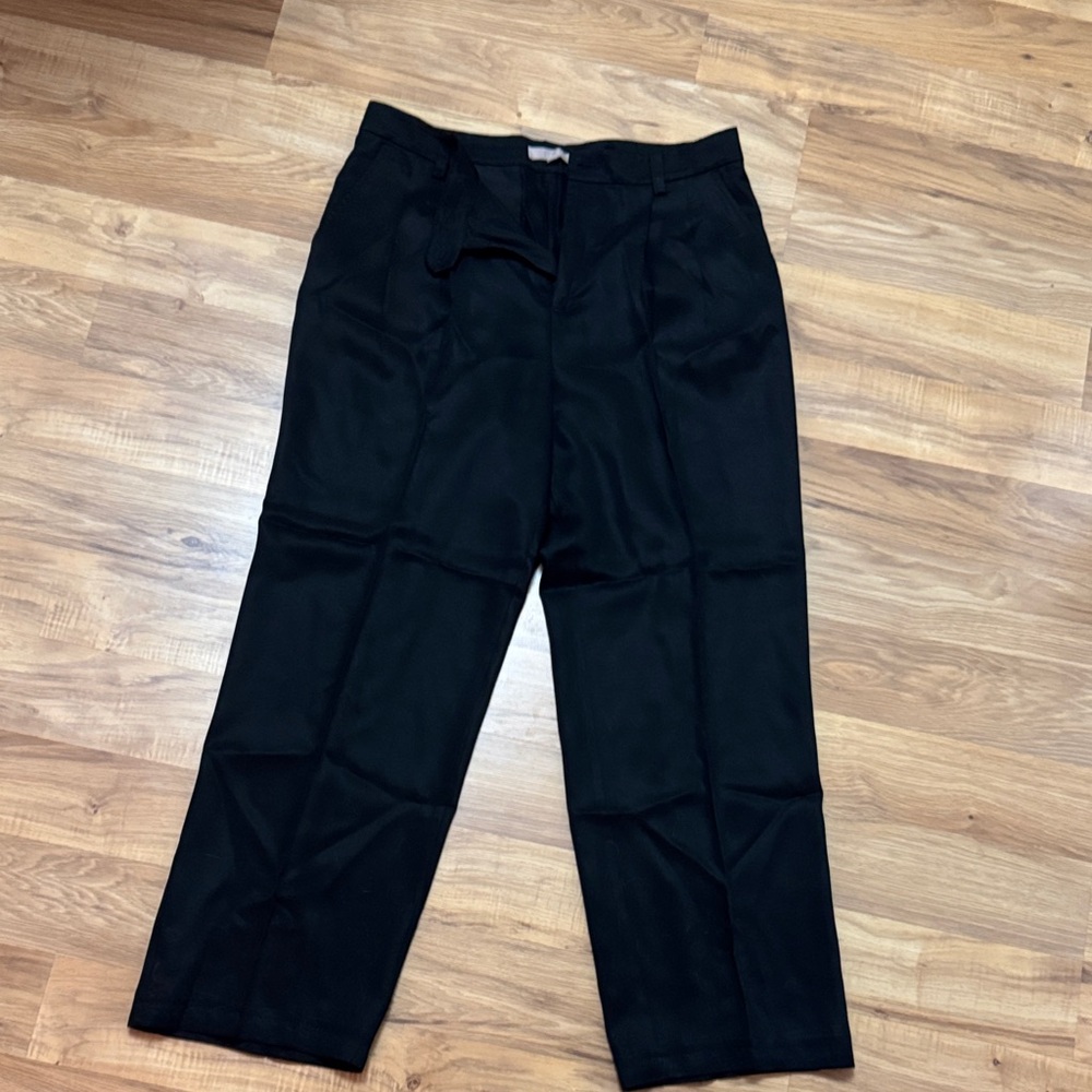 LOFT Black Wide-Leg Trousers